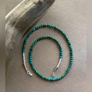 Kingman Turquoise Native American Silver Necklace NorthWestTradingCo.